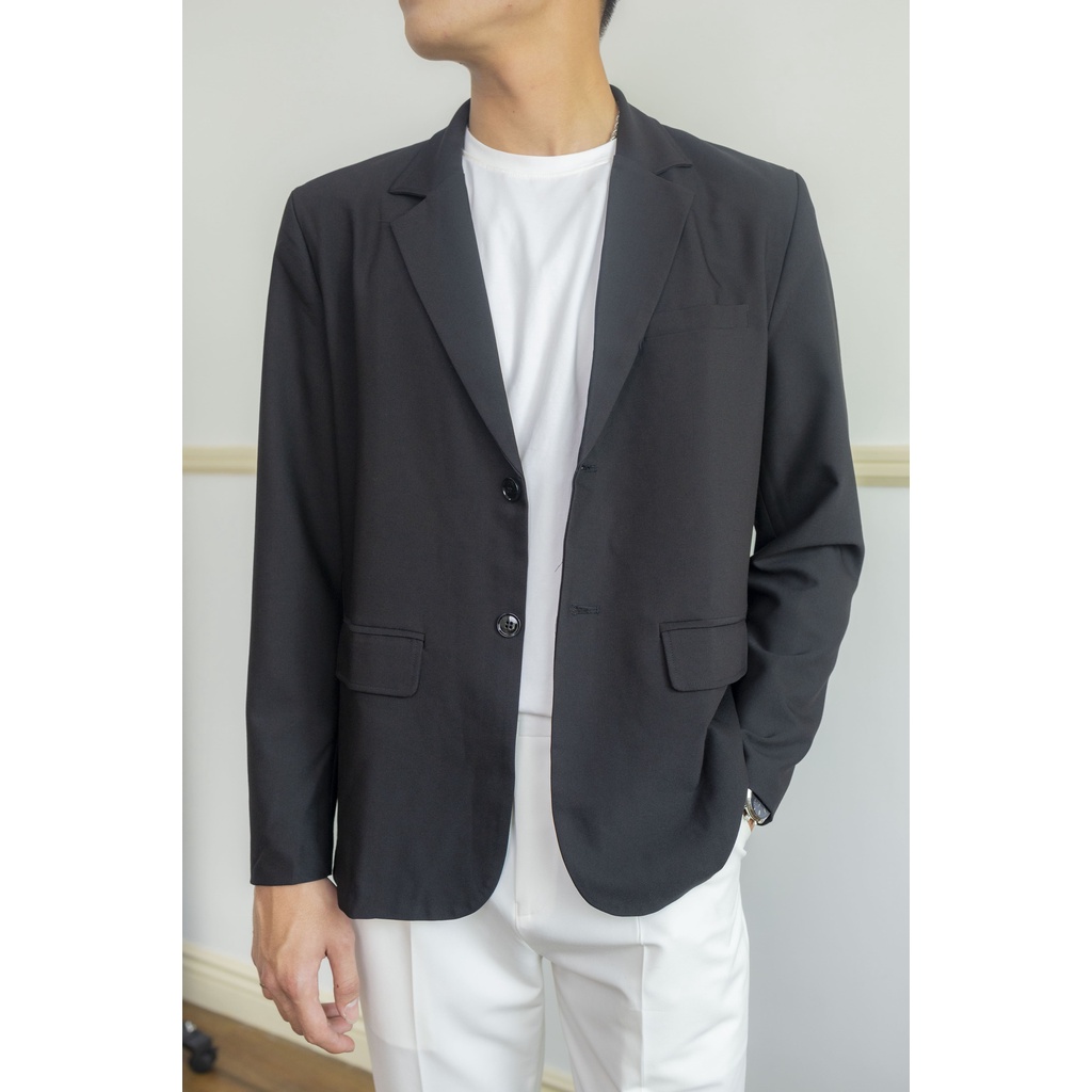 Áo vest blazer nam VÂU màu đen cơ bản áo khoác công sở trẻ trung dài tay 1 lớp và 2 lớp phong cách Hàn Quốc | BigBuy360 - bigbuy360.vn