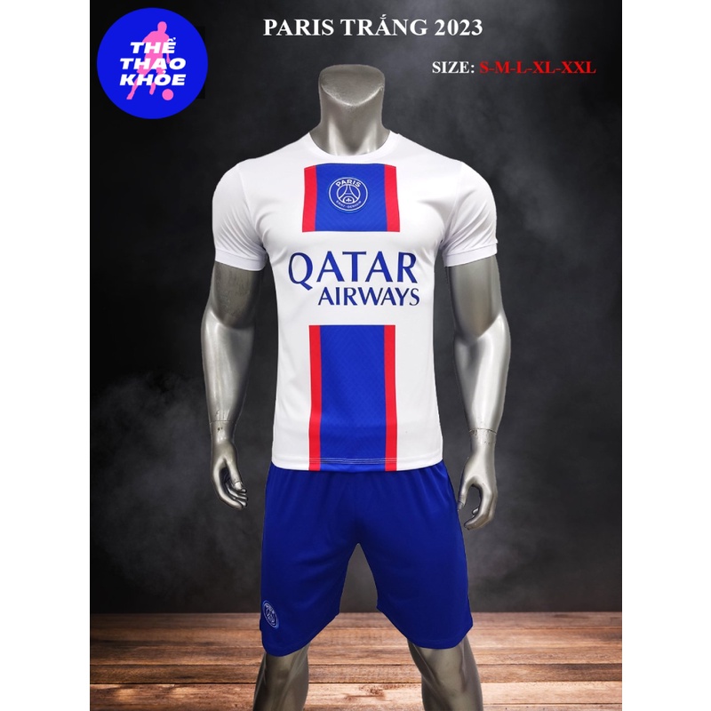 Quần Áo Bóng Đá, Đồ Đá Banh CLB PSG Paris Saint-Germain 2023 2024 - Thun Lạnh Cao Cấp, Không Nhăn, Không Xù Lông