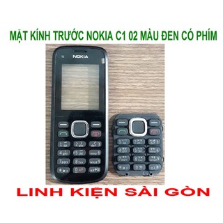 Mặt kính trước nokia c1 02 màu đen có phím