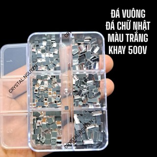 Khay đá khối vuông & khối chữ nhật - mix size nails- đính móng