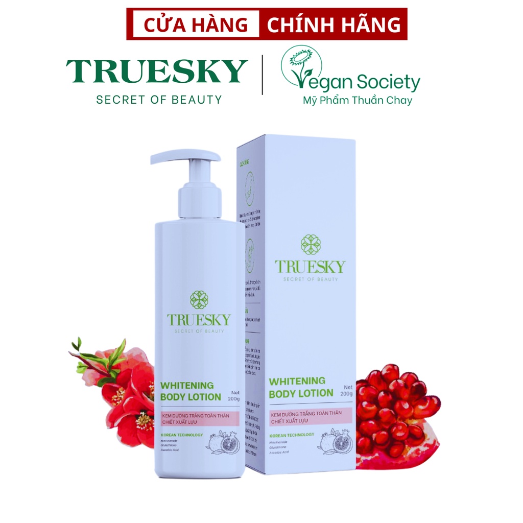 Bigsize Kem dưỡng trắng da toàn thân chiết xuất lựu Truesky Whitening Body Lotion 200g - Truesky Việt Nam