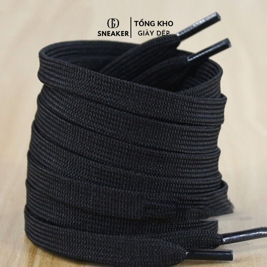 Dây Giày Sneaker Buộc Dây Thể Thao Dây Dẹt Dài 1,2m Màu Đen, Trắng