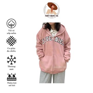 Áo khoác nỉ bông mềm form rộng juve niel có khóa kéo thời trang sht15 - shthouse