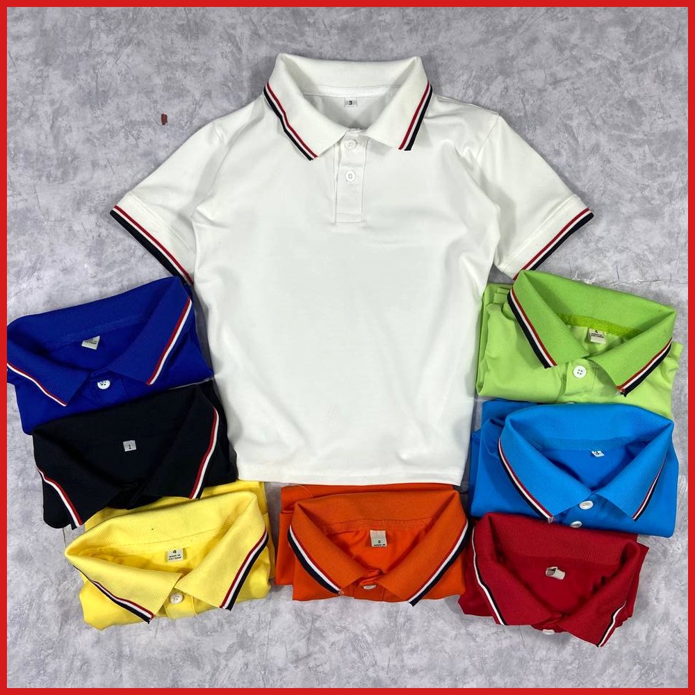 Áo Polo Cho Bé Trai Gái Cổ Bẻ Có Viền, chất thun POLY dày dặn, phong cách trẻ trung dễ thương chuẩn form nhiều màu