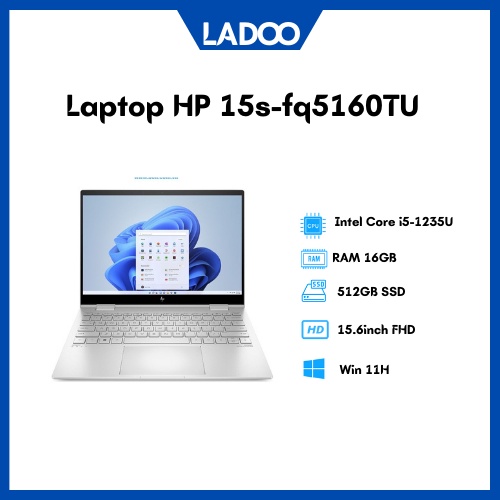 Laptop HP 15s-fq5160TU (7C0S1PA)/ Natural Silver/ Intel Core i5-1235U (upto 4.4Ghz, 12MB)/ RAM 16GB/