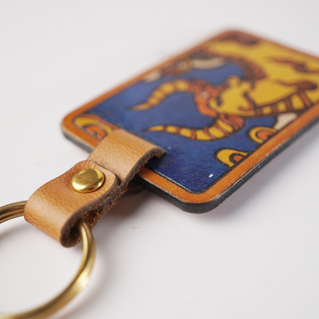 Móc chìa khóa Sửu - MCK da vẽ tay - BST 12 con giáp