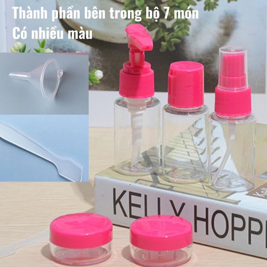 (travel)Bộ chiết mỹ phẩm 8 món kèm hộp nhựa