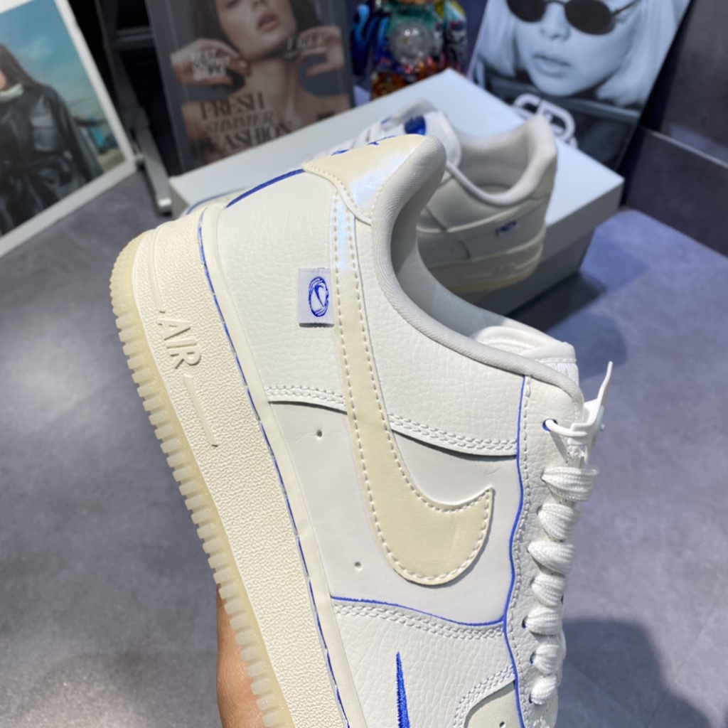 Giày Thể Thao Air Force 1 Low Global Sail Game Royal White Blue Af1 Trắng Sữa Tích Xanh