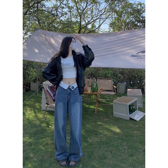 Varvet Quần Jeans Siêu Dài Trễ Hông Khoe Body Cá Tính Ống Rộng Phong Các Thời Trang