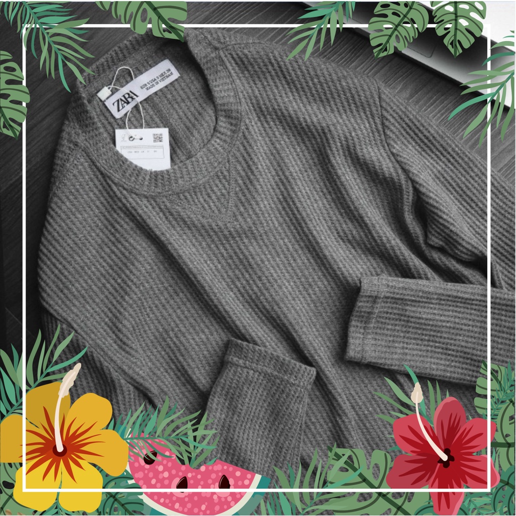 Áo len Zara | Restock Zara longsleeve men 2019 | Màu xám Full size [Có FS EXtra]