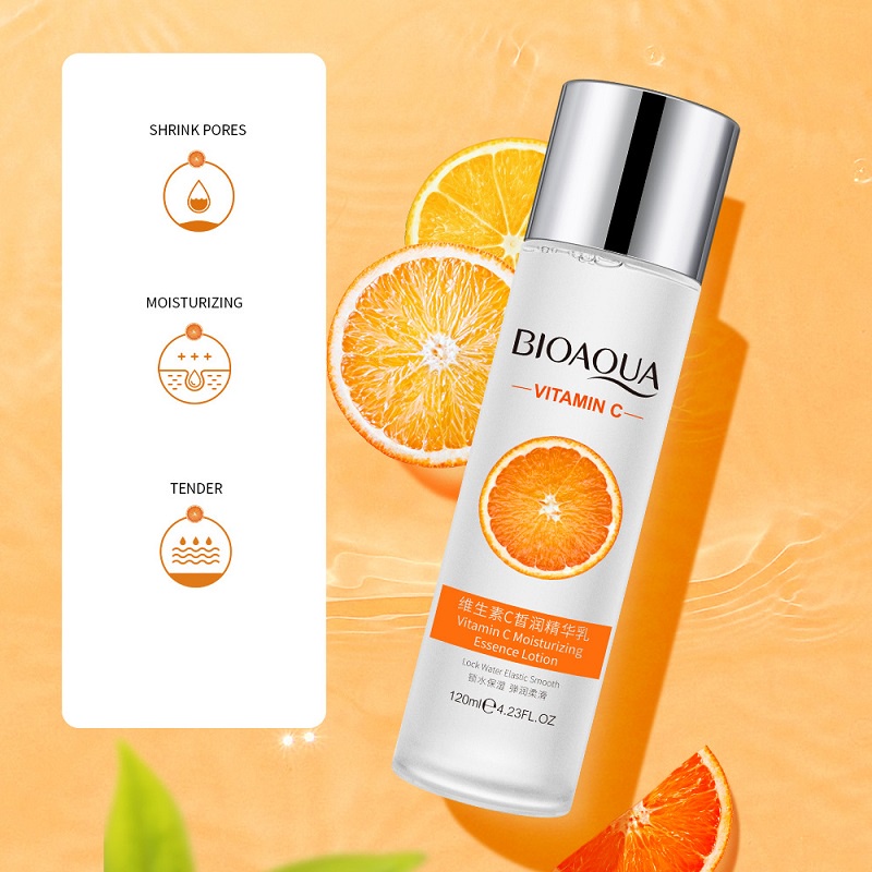 Lotion Vitamin C Bioaqua tinh chất cấp ẩm sâu, dưỡng trắng da, se khít lỗ chân lông 120ml