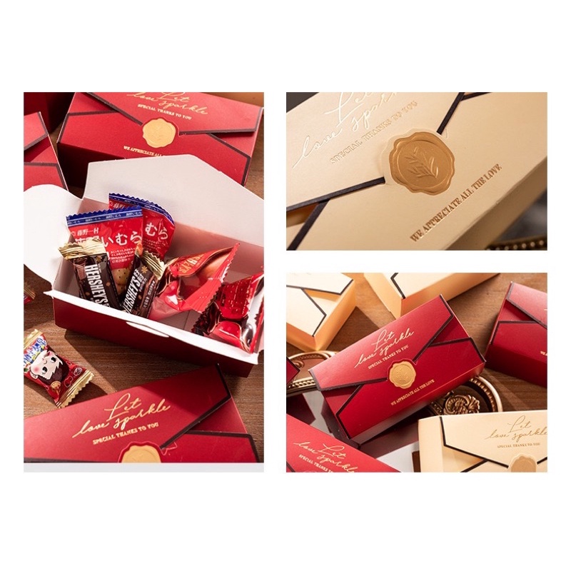 Hộp đựng kẹo hộp quà cưới giỏ quà Tết hộp socola 6v Valentine dáng bao th