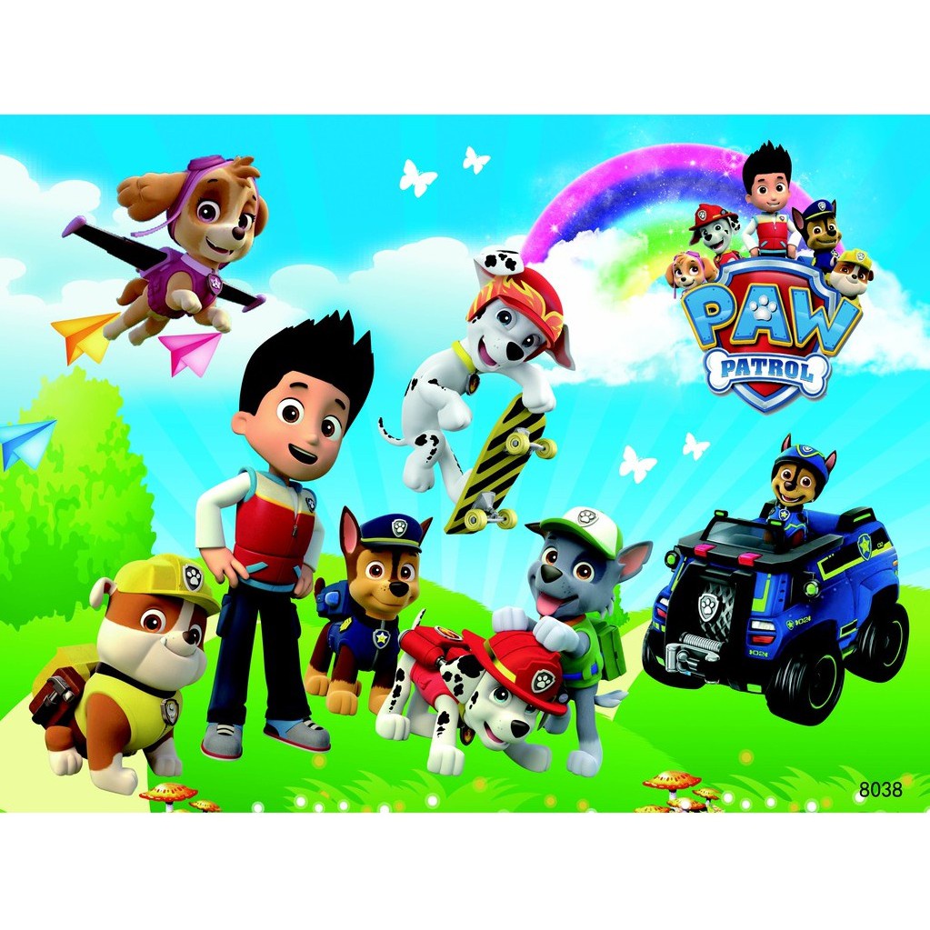 Tranh Xếp Hình Chú Chó Cứu Hộ 9 16 20 30 35 40 60 80 100 200 Mảnh/Xếp Hình Hộp Sắt , Bảng Gỗ/Bộ Đồ Chơi Cho Bé