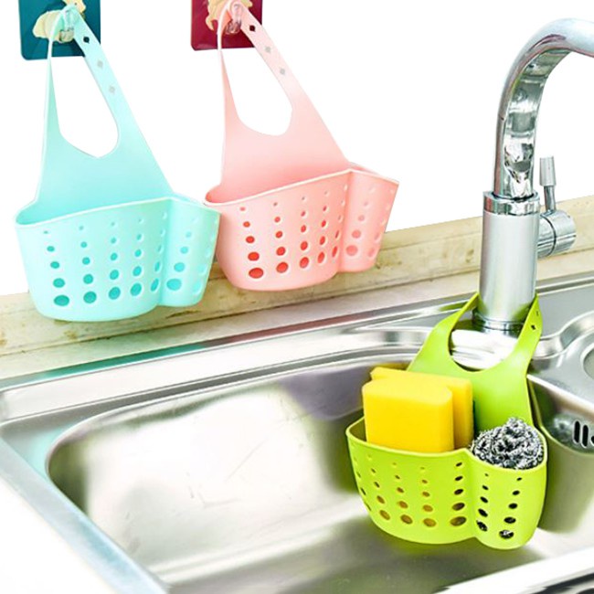 Giỏ đựng rẻ rửa bát, Giỏ treo bồn rửa bát chất liệu nhựa PVC tiện dụng