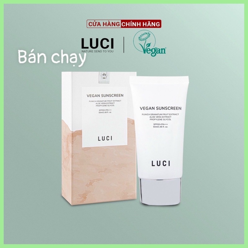 Kem chống nắng nâng tông Luci thuần chay +tặng 🎁tẩy trang hoặc theo km của cty  (VeGan chính hãng )