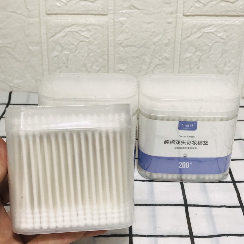 Hộp 200 que hoặc 500 que  Tăm Bông Ngoáy Tai 2 Đầu Cực Xịn
