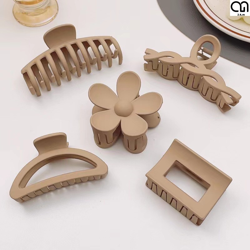 Kẹp Tóc Càng Cua Nữ Phong Cách Hàn Quốc Dễ Thương Cỡ Lớn Màu Nhám 4AM