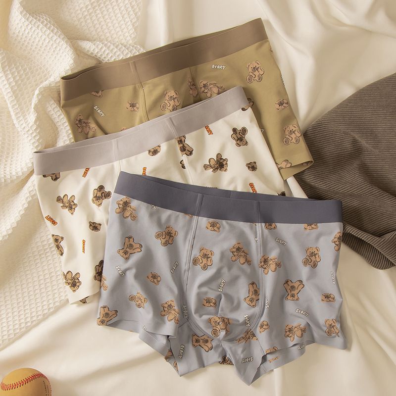 Quần Lót Boxer Không Đường May Thoáng Khí Thoải Mái Họa Tiết Hoạt Hình Cho Bé Trai