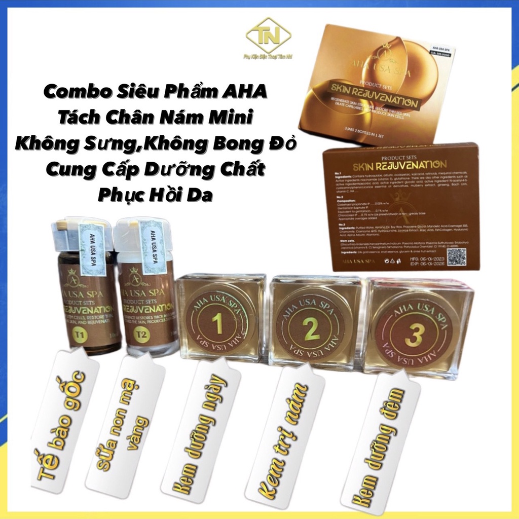 Combo Tách Chân Nám Cung Cấp Dưỡng Chất Da, Nâng Cơ Trẻ Hoá, Dưỡng Da Căng Bóng Sạch Nám Không Tái Lại AHA USA SPA