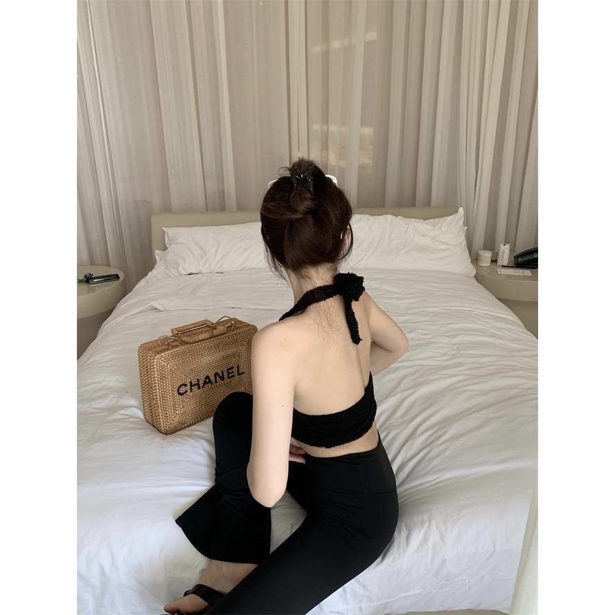 QADCOL Áo Hai Dây Ngắn Hở Lưng Màu Trắng Quyến Rũ Thời Trang Mùa Hè Cho Nữ