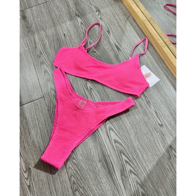 Bikini 2 mảnh thun gân quần thong