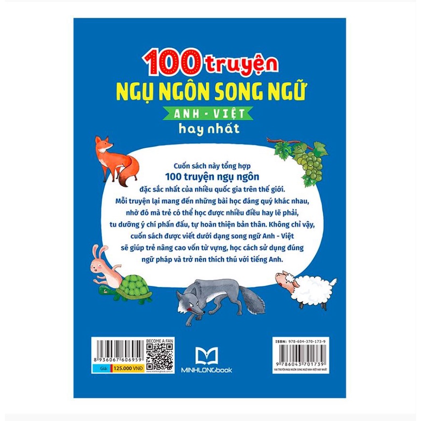 Sách - 100 truyện ngụ ngôn song ngữ Anh - Việt hay nhất - ML-125k