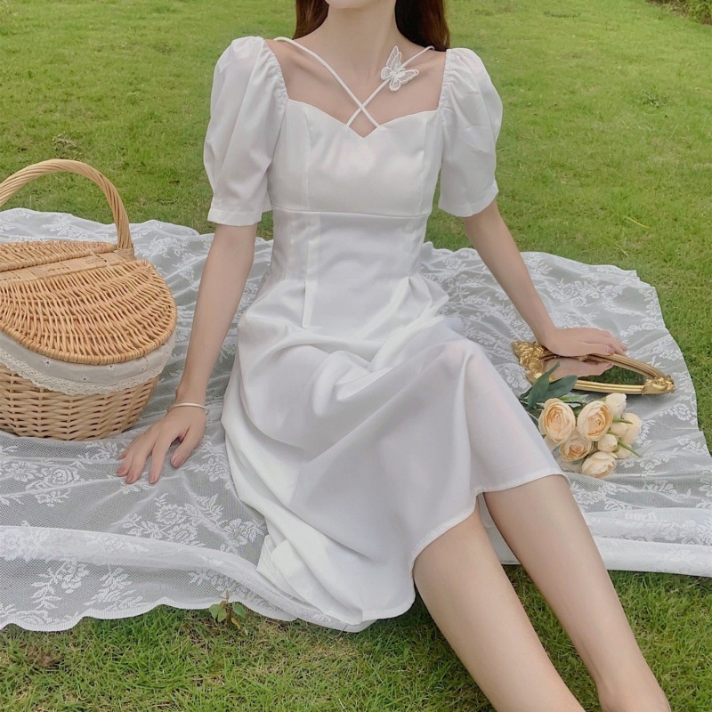 Maxi đi biển dự tiệc, đầm váy công chúa cổ vuông dáng dài sang chảnh Lee Shop