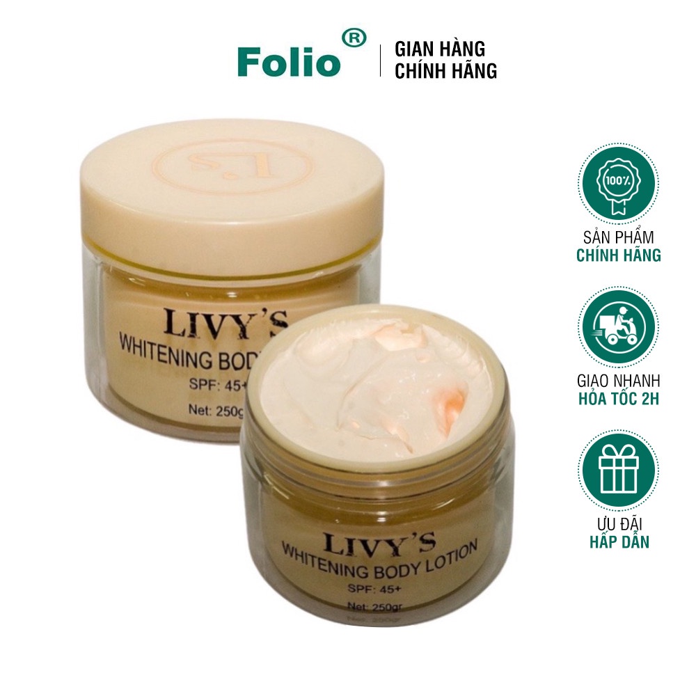 Kem Dưỡng Trắng Da Body Livy's Vàng Thái Lan 250g