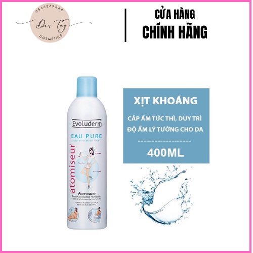 Xịt Khoáng Evoluderm Eau Pure Pháp 400ml