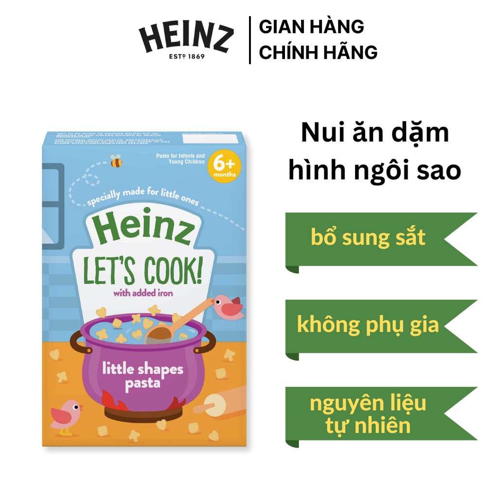 [ HSD: T8/2024]]Nui Mỳ ý Heinz hình dạng nhỏ 340g dành cho bé 6 tháng trở lên