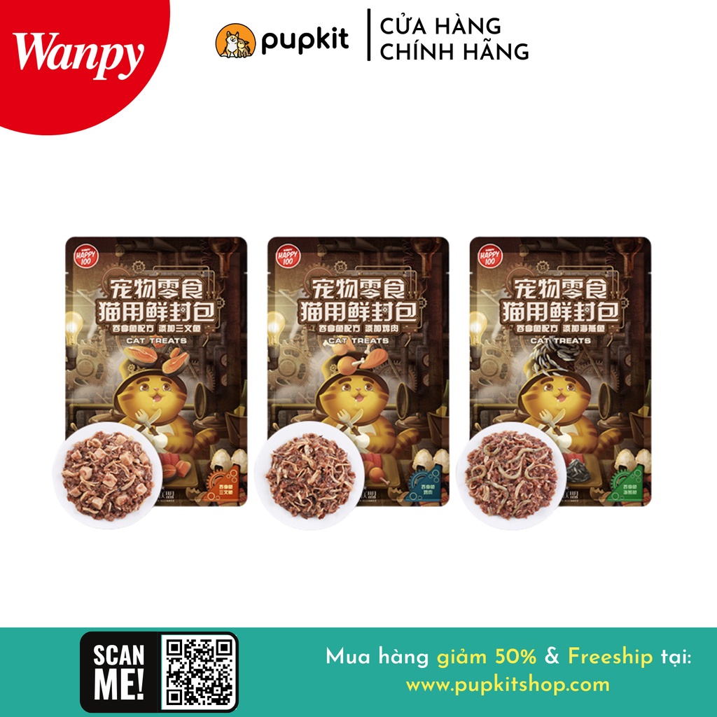 Pate Mèo Wanpy Happy 100 Star Fresh gói 70g Thượng Hạng