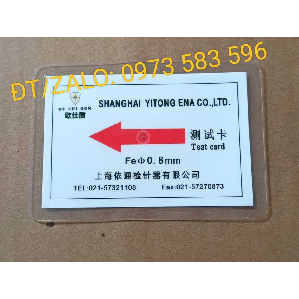 Thẻ kiểm tra kim loại của máy dò kim 0.8mm