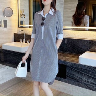 Đầm sơ mi sọc 2 màu (kèm hình thật)