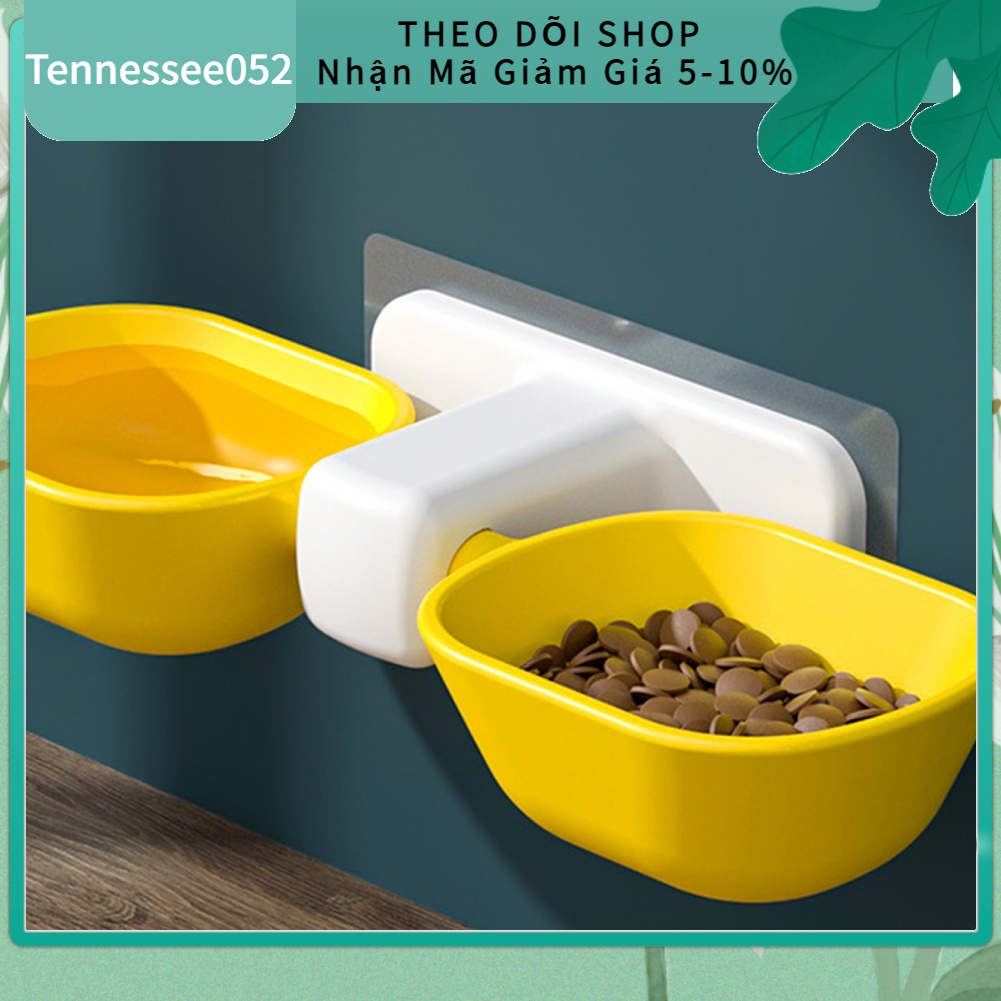 [Hàng Sẵn] Bát ăn cho mèo treo tường Chống tràn nước có thể điều chỉnh độ cao【Tennessee052】