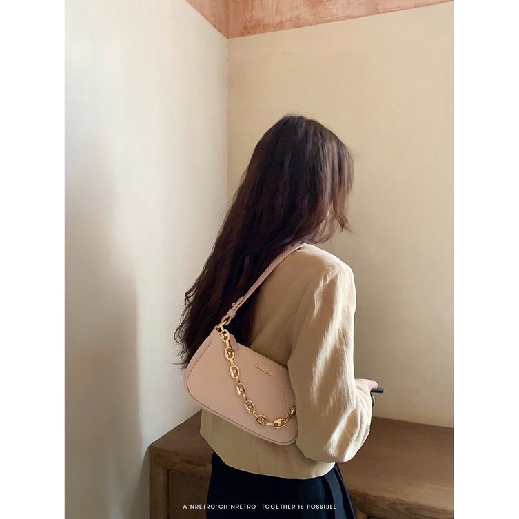 Túi Xách Nữ Da Đeo Vai Phối Dây Xích Siêu Sang