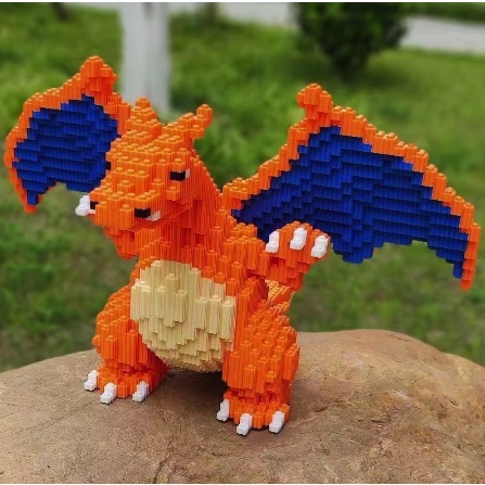 Xếp hình pokemon charizard khủng long lửa size to 42cm đồ chơi xếp hình nano 3d cho bé chuẩn mẫu