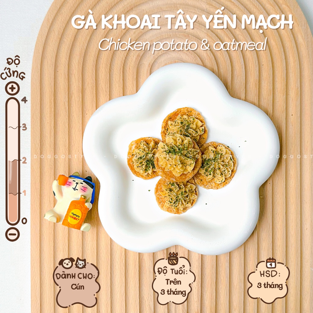 Treat Bánh Thưởng Cho Chó Phi Lê Gà Khoai Tây Lá Mùi Tây (parsley) Ngừa Hôi Miệng Sấy Khô DOGGOSTYLE