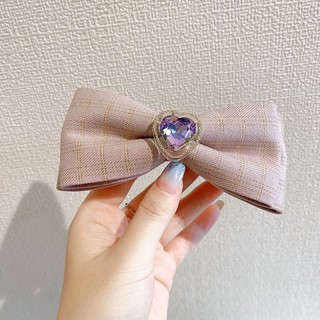 Kẹp tóc nơ vải hàn quốc cao cấp. chất lụa đứng nơ. màu hồng pastel - kẹp tóc nơ, phụ kiện tóc, bờm