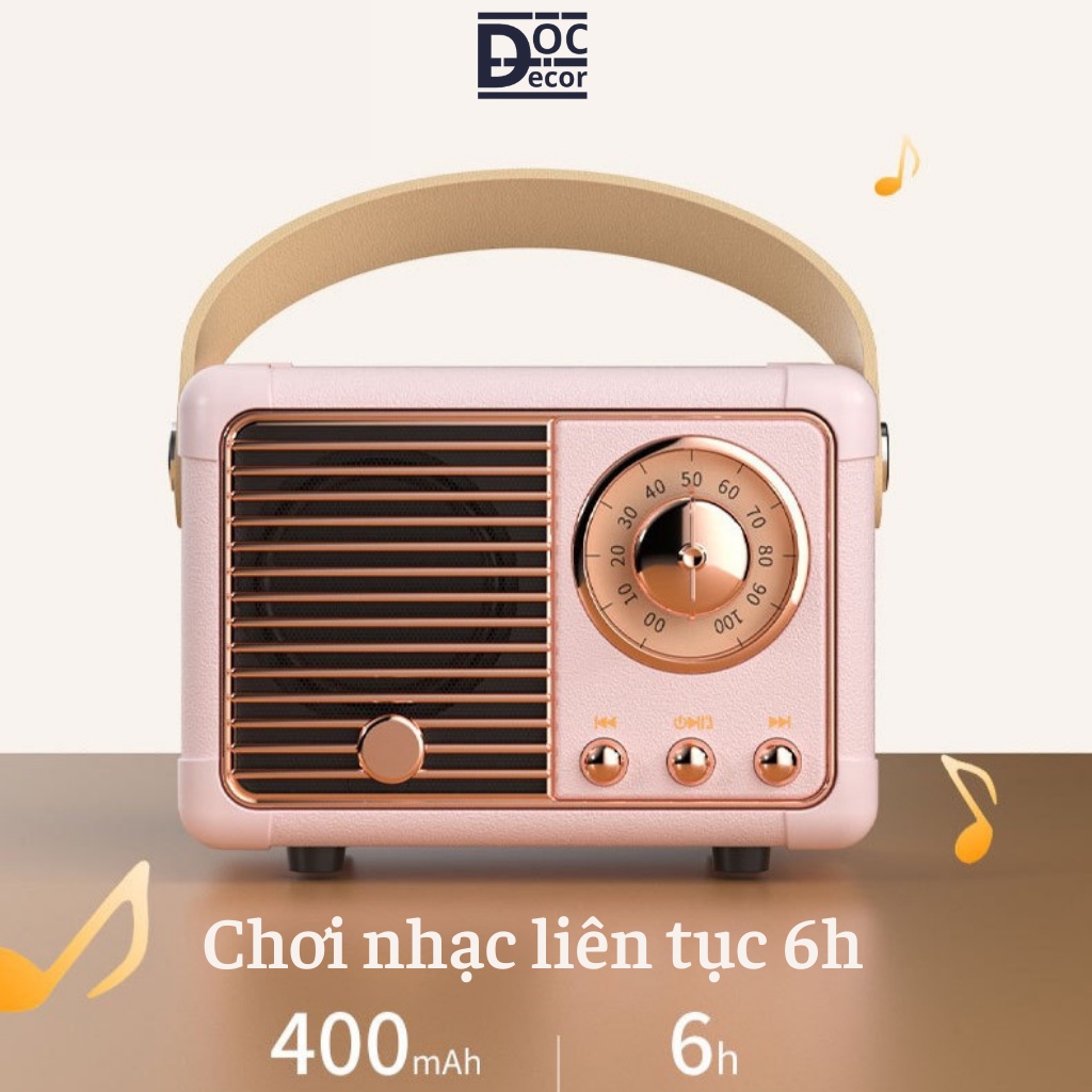 Loa Bluetooth mini HM11 Vintage Retro âm thanh 3D, Decor phòng ngủ, Quà tặng