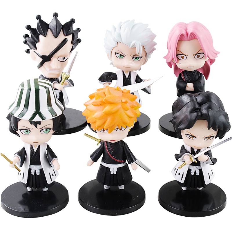 Set 6 Mô Hình Nhân Vật Phim Bleach Kurosaki ichigo Urahara Kisuke Hitsugaya Toushirou Sado Yasutora Ishida Uryuu