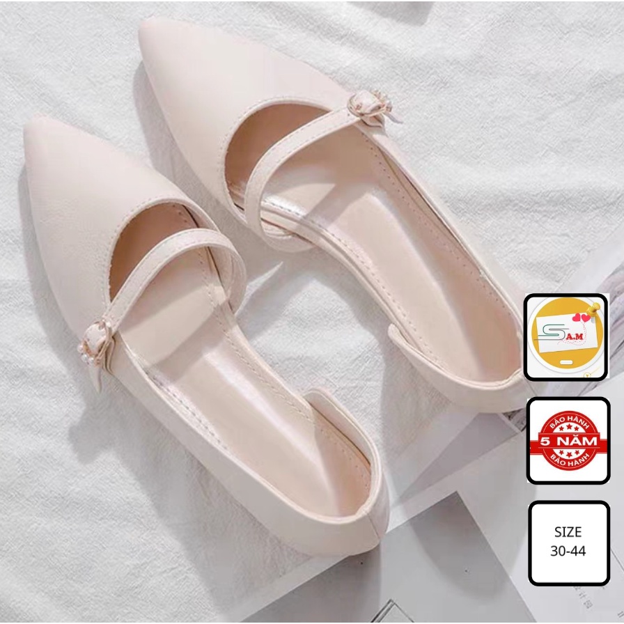 Giày búp bê bigsize khoét một bên eo có quai cài có nấc cài điều chỉnh full size 30-44, Sam