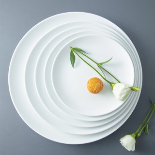 Đĩa khum Long Phương màu trắng bằng sứ không chì cao cấp size 25cm - 30cm