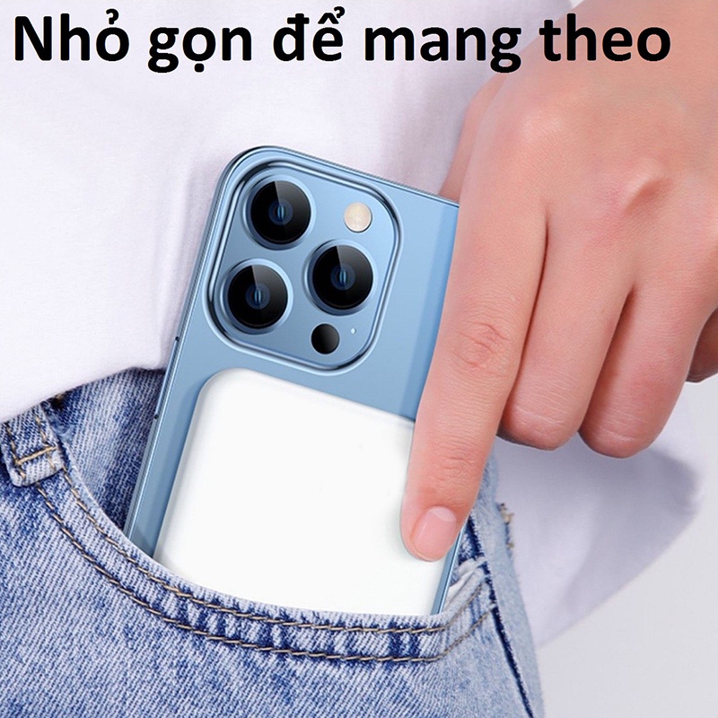 Sạc Dự Phòng Không Dây 5000mAh /10000mAh PD 20W,Sạc không dây từ tính mini nhỏ gọn cao cấp hỗ trợ cho iphone/android