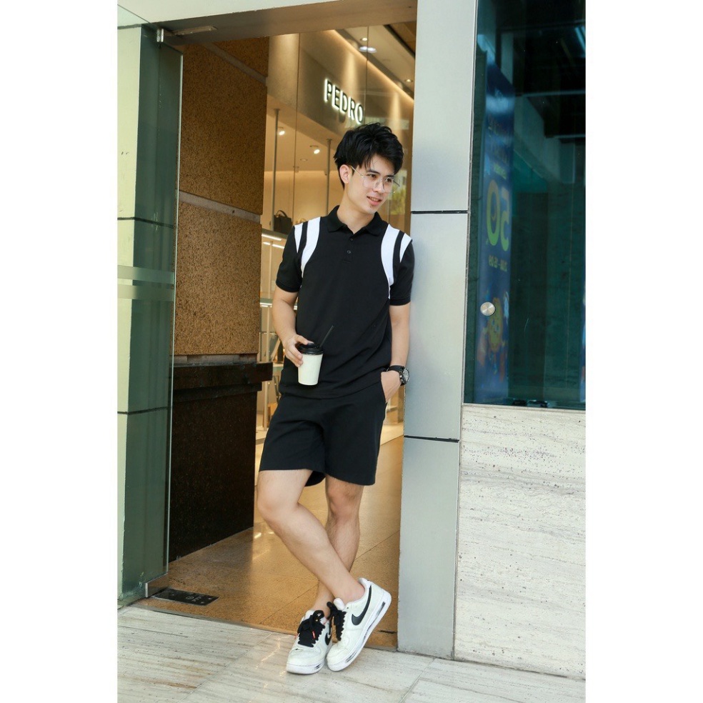 Áo Polo Sain Laurent Teddy Phối Vai Vải Cá Sấu Cotton 100% The.Laz