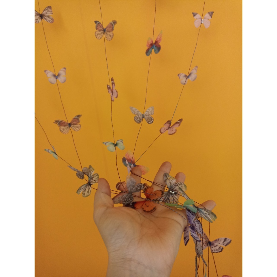 Set 50 bướm voan 2 lớp đính đá làm bó hoa hoặc kẹp tóc hay trang trí váy áo hồ điệp