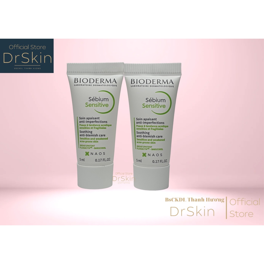 Kem dưỡng ẩm Bioderma Sensitive mini 5ml dành cho da mụn