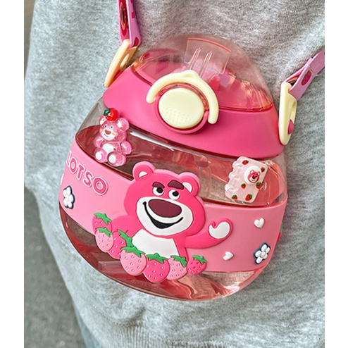 (Hàng Đẹp) Bình Nước nhựa tritant hình quả trứng, DISNEY Kèm Ống Hút silicon, thiết kế độc đáo, sinh động.an toàn.