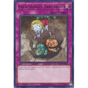 Thẻ bài yugioh treacherous trap hole - maze-en066 - rare 1st edition