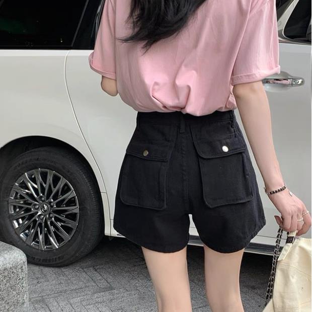 Quần short nữ denim ống rộng lưng cao, quần sooc nữ jean size lớn thời trang mùa hè mới cho nữ Mophus | BigBuy360 - bigbuy360.vn