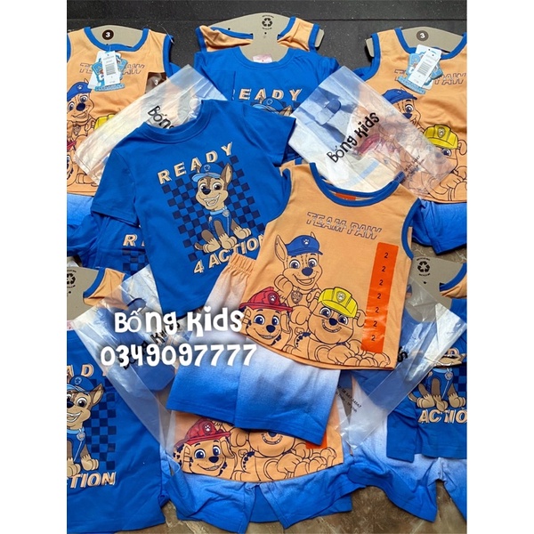 Bộ Hè 3 Chi Tiết Bé Trai Chó Cứu Hộ Xanh Dương/Cam